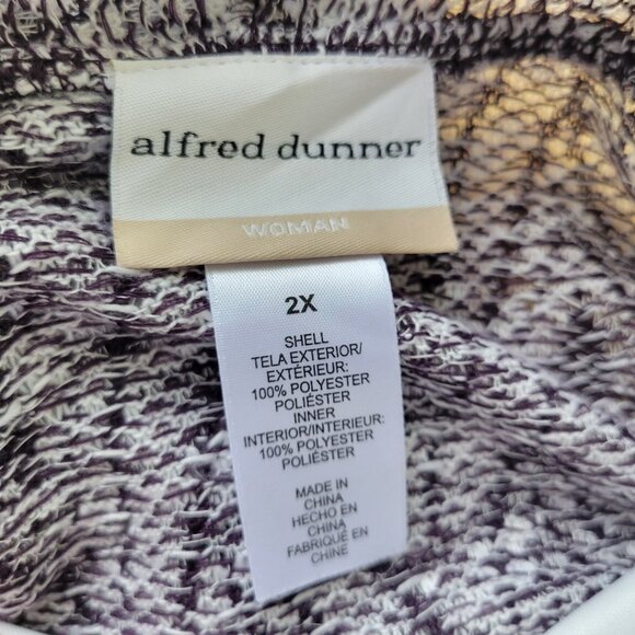 Alfred Dunner Womens Top 2X Plus 3/4 Sleeve Purple Diamonds GEO227E - Picture 8 of 9